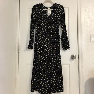H&m Wrap Midi Floral Dress - Size 2 - XS